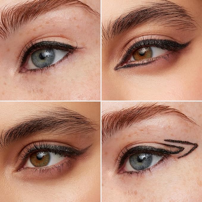 Wonderskin 1440 Longwear Black Glitter Waterproof Eyeliner Pencil - Sharpenable Eyeliner Pencil & Smudge Proof Eye Liner Pencils (Black Truffle)