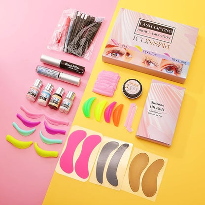 Lash Lift Kit Fast 7 Minutes Eyelash Perm Brow Lamination Set 2 In 1 Multi-Curler Form Lifting Result Open Eye/Cat Eye/Bloom Eyelash Lami Lamination Look 6 Weeks On Eyes- Durable Perming Lashes