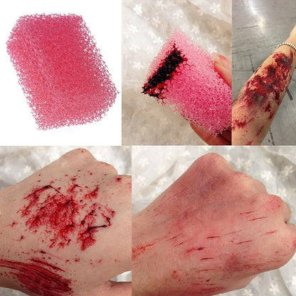 Sfx Makeup Kit Halloween Party Stage Special Effects Makeup Wax Kit, Fake Wound Moudling Scar Wax Nude Color Putty (1.6 Oz), Scab Blood Gel(1.06Oz), Stipple Sponge, Spatula Tool