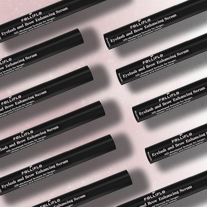 Folliflo by CELL ACCEL Eyelash & Brow Enhancing Serum with Castor Oil & Panax Ginseng - Hair Growth Formula for Longer, Thicker & Healthier Lashes - Developed by a Harvard-Trained Dermatologist