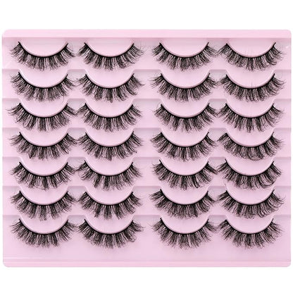 TNFVLONEINS False Eyelashes Wispy Mink Lashes Natural Look Fake Eyelashes 16mm Natural Lashes That Look Like Extensions Lashes Pack