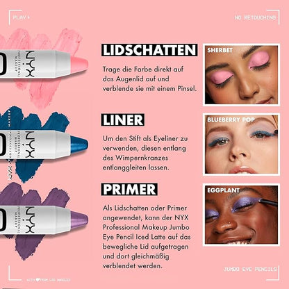 NYX PROFESSIONAL MAKEUP Jumbo Eye Pencil, Blendable Eyeshadow Stick & Eyeliner Pencil - Yogurt