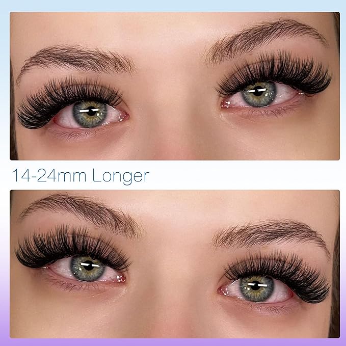Geeneiya 14-24mm Lash Extension Kit Long Cluster Lashes Volume D Curvature Eyelash Extension Kit Wispy Individual Lashes with Lash Bond and Seal Glue, Lash Tweezers for Beginners (100D, 280Pcs)