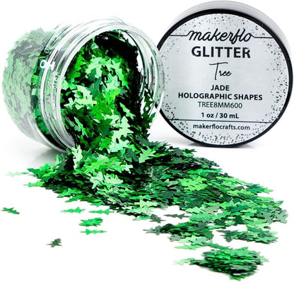 Makerflo Holographic Shape Glitter Variety Set Pack of 33, 1oz Each for DIY, Festival Decoration Crafts & Slime