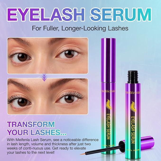 Lash Serum for Eyelash Growth Serum, Eyelash Serum to Grow Lashes, Eye Lash Serum Growth, Lash Enhancing Serum, Thicker, Fuller, Longer, Naturally Beautiful Eyelash, for Sensitive Eyes, Non Irritating