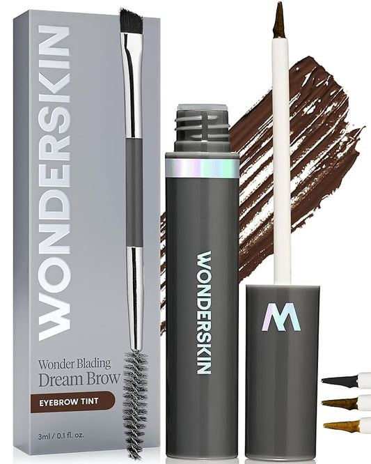 Wonderskin Dream Brow Eye Brow Gel, Long Lasting Eyebrow Gel, Waterproof, Transfer Proof Tinted Filler Eyebrow Mascara (Dark Brunette)