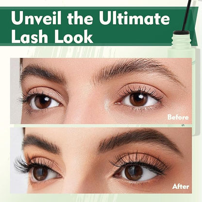 Lash Bond and Seal 10ML Comfortable Cluster Glue - Waterproof, Latex-Free for Sensitive Eyes - Strong, Gentle Lash Glue (Black)