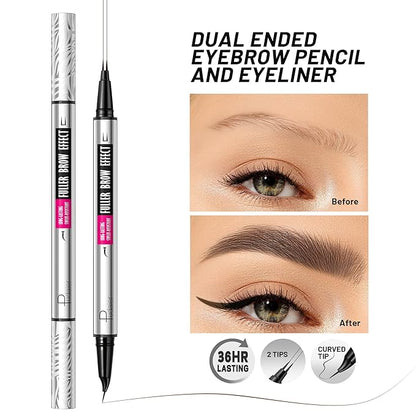 4Pcs Curved Eyebrow Pencils for Women Create Natural Hair Like Brows