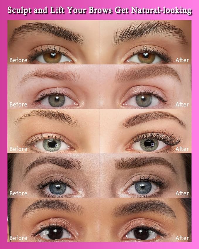 Waterproof Tinted Brow Gel, 2Pcs Thickening Tinted Eyebrow Gel Makeup, Long-Lasting Sweat-proof Eye Brow Mascara Gel Glue, Brow Sculpt and Lift for Natural-Looking, Gel Para Cejas-03 Medium Brown