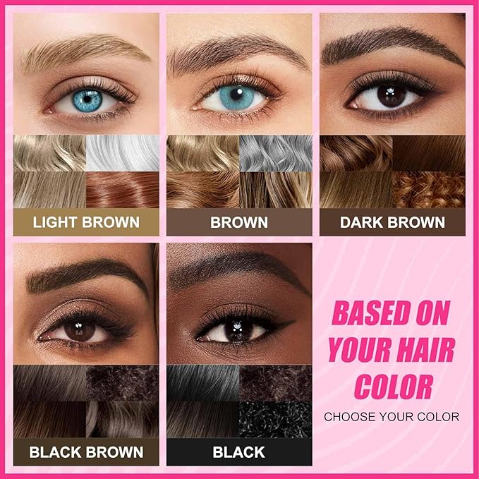 Mascara Black Volume and Length & Microblading Eyebrow Pen Dark Brown, 4D Silk Fiber Mascara Natural and False Effect, Waterproof Hair Like Natural Liquid Eyebrow Pencil