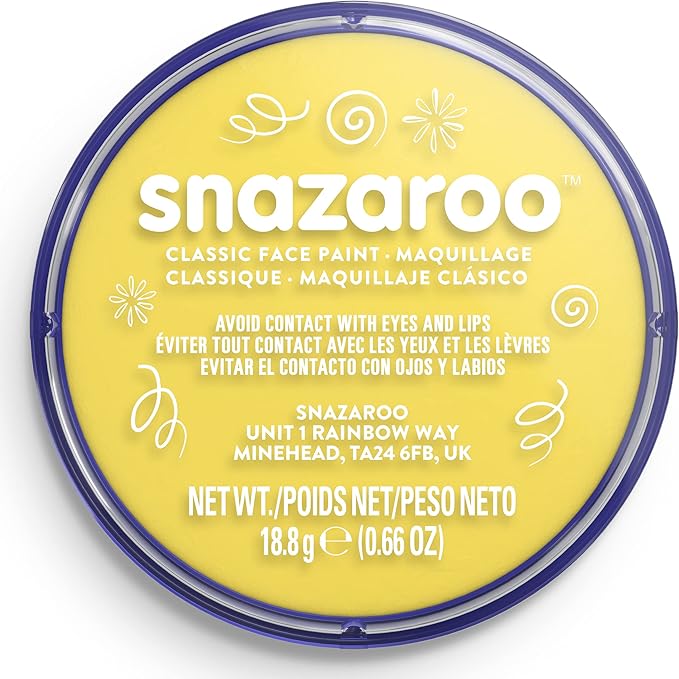 Snazaroo Classic Face and Body Paint, 18.8g (0.66-oz) Pot, Bright Yellow