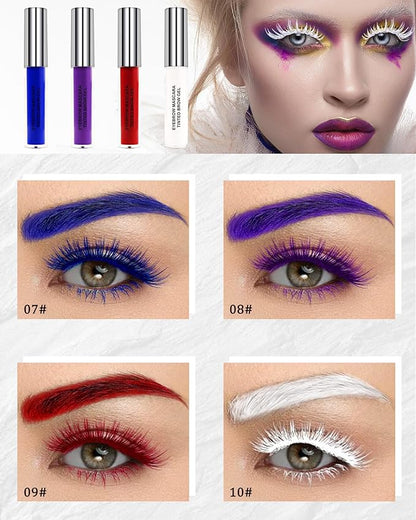 Tinted Eyebrow Mascara Gel- 1Pcs Long-lasting Waterproof Smudge-proof Blue Brow Glue Colored Liquid Mascara,Tinted Brow Filler Curling Mascara, Women's Day Eye Makeup Gift for Women Girl-07