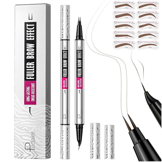 4Pcs Curved Eyebrow Pencils for Women Create Natural Hair Like Brows