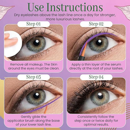 Eyelash Growth Serum All-Natural Lash Enhancer Helps You Achieve Longer Thicker & Fuller Eyelashes It Boosts Growth For Stronger Healthier Lashes New Beauty Essential (3ml)