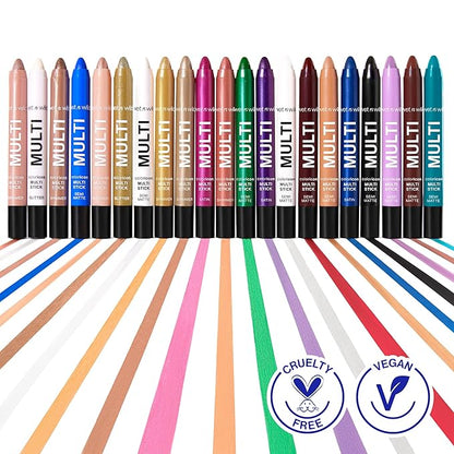 wet n wild Color Icon Cream Eyeliner Eyeshadow Multi-Stick, Moisturizing, Nourishing Velvety Cream-to-Powder Buildable & Blendable Formula, Cruelty-Free & Vegan - Blue Me Away