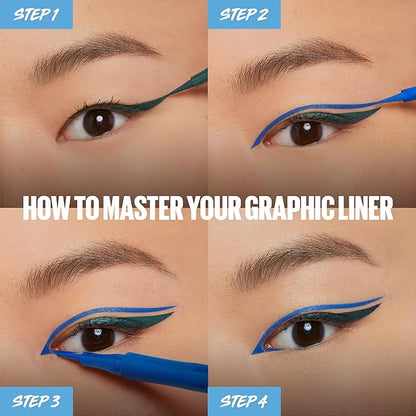 Maybelline Eyestudio Master Precise All Day Waterproof Liquid Eyeliner Makeup, Matte Black, 1 Count (Packaging May Vary)