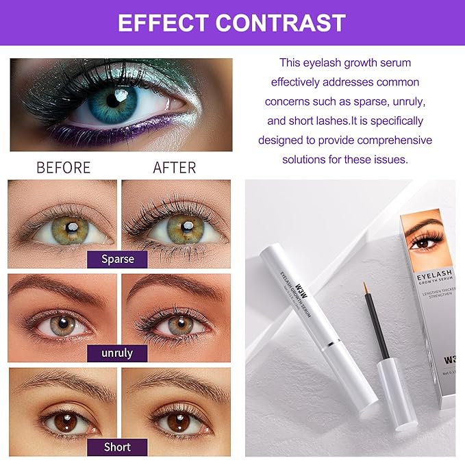 Lash Serum,Eyelash Serum,Eyelash Growth Serum - Rapid Eyelash Growth Serum for tronger, Healthier Lashes & Brows, Vegan & Cruelty-Free (1 PCS)