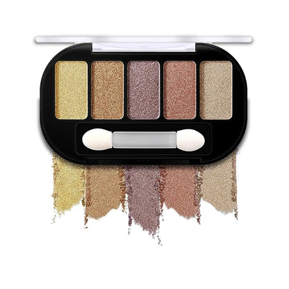 Dusty Rose Neutrals Eyeshadow Palette 5-Color | Highly Pigmented Matte&Shimmer Makeup, All-Day Wear Blendable Compact for Day/Night Looks, Vegan Cruelty-Free, Travel-Friendly Smudge-Proof