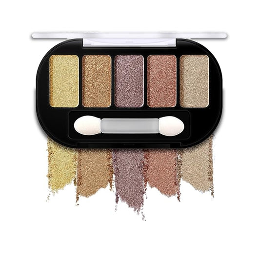 Dusty Rose Neutrals Eyeshadow Palette 5-Color | Highly Pigmented Matte&Shimmer Makeup, All-Day Wear Blendable Compact for Day/Night Looks, Vegan Cruelty-Free, Travel-Friendly Smudge-Proof