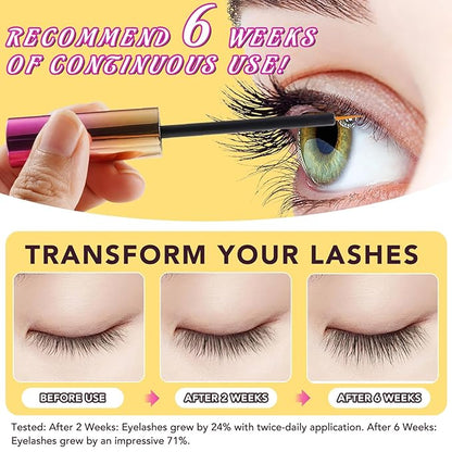 Lash Serum, 5ml Eyelash Growth Serum with Advanced Formula for Eyelashes and Eyebrows Growth Longer, Fuller, Thicker, Vegan & Cruelty-Free
