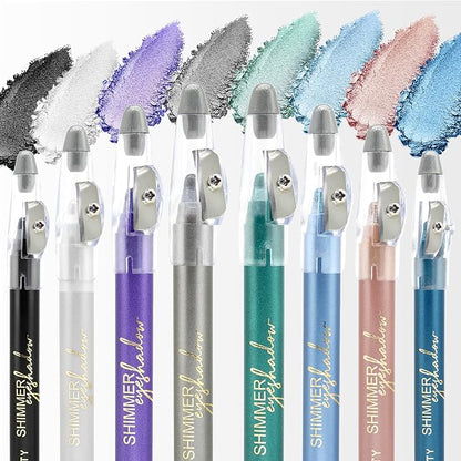 Rose Gold Eyeshadow Stick Makeup, Highlighter Cream Brightener Eye Shadow Pencil, Waterpoof Long Lasting Shimmer Eyeliner, Glitter Primer Palette Crayon