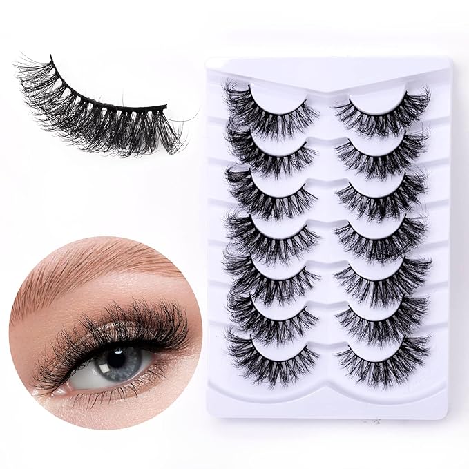 Cat Eye Natural Lashes Wispy False Eyelashes Short Fluffy Fake Lashes - 7 Pairs, ZG62