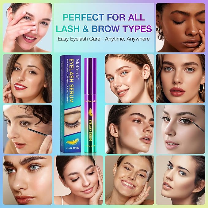 Lash Serum for Eyelash Growth Serum, Eyelash Serum to Grow Lashes, Eye Lash Serum Growth, Lash Enhancing Serum, Thicker, Fuller, Longer, Naturally Beautiful Eyelash, for Sensitive Eyes, Non Irritating