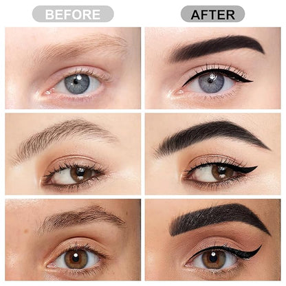 Boobeen 3 in 1 Eye Makeup Set with Liquid Eyeliner Pen, Microblading Eyebrow Pencil and Volume Mascara for Eyelashes, Quick-dry Waterproof Formula, Long Lasting Smudge-proof All Day Natural Eye Look