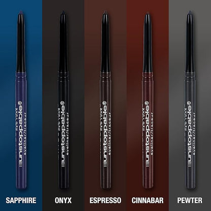Maybelline Unstoppable Waterproof Mechanical Brown Eyeliner Pencil, Easy to Apply, Smooth Glide, Up to 24 Hour Wear, Cinnabar, Pack of 2
