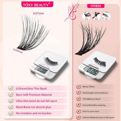Lash Clusters - Lash Clusters 20D30D40D50D Lash Extension 0.07D Cluster Eyelash Extensions Eyelash Clusters Lashes Clusters Eyelash Extension No Lash Glue Included