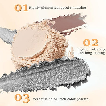 12 Color Cool Toned Eyeshadow Palette – Matte & Shimmer – Smokey, Neutral & Metallic Shades – Long-Lasting, Waterproof & Blendable – Professional & Everyday Eye Makeup