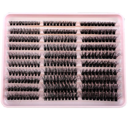 HBZGTLAD Fluffy Cluster Lashes 40D60D80D100D120D Natural Thick Eyelash Clusters D Curl Individual Lashes DIY Eyelashes Extension (300pcs 60P80P100P)
