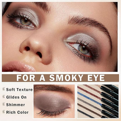 Silver Gray Eyeshadow Stick Eyeliner Pencil Matte Shimmer Cream Eye Shadow Makeup Stick Multi-Use Waterproof Eyeshadow Pen Eye Brightener Stick- 06