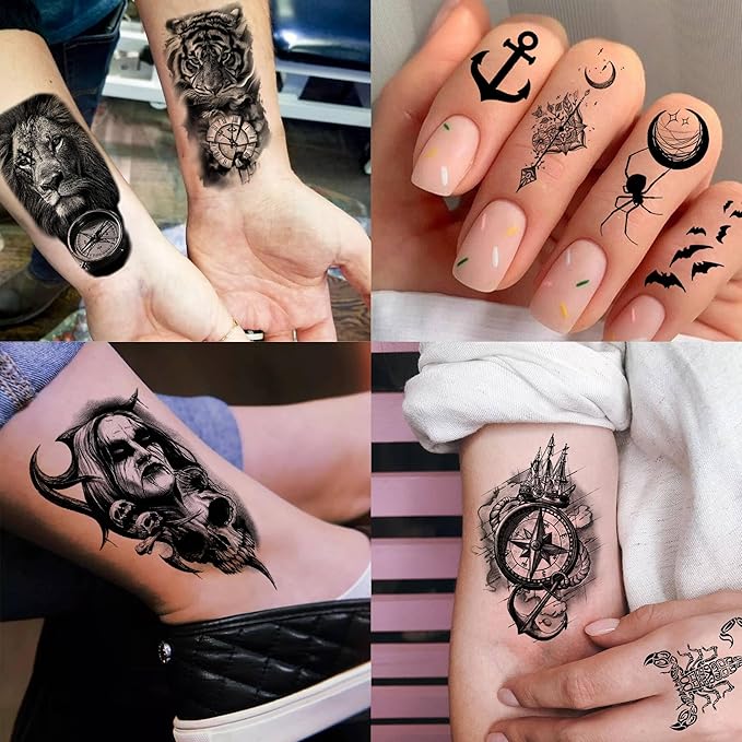 74 Sheets Jesus Christ Temporary Tattoos For Women Men, 12 Sheets Half Arm Large Religious God Christian Lion Cross Fake Tattoos Adults, 62 Sheets Realistic Angels Virgin Mary Tattoos Stickers Faith