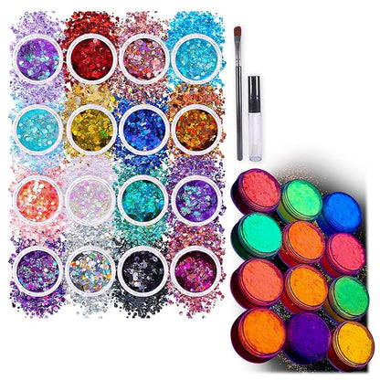 Chunky Glitters and Neon Glitters Bundle