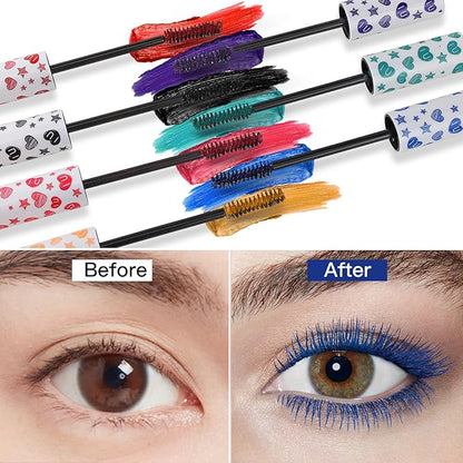 Waterproof Colorful Mascara 7 Colors Long Lasting Mascara Lengthening Voluminous Eyeliner Charming Mascara for Eyelash Eye Makeup