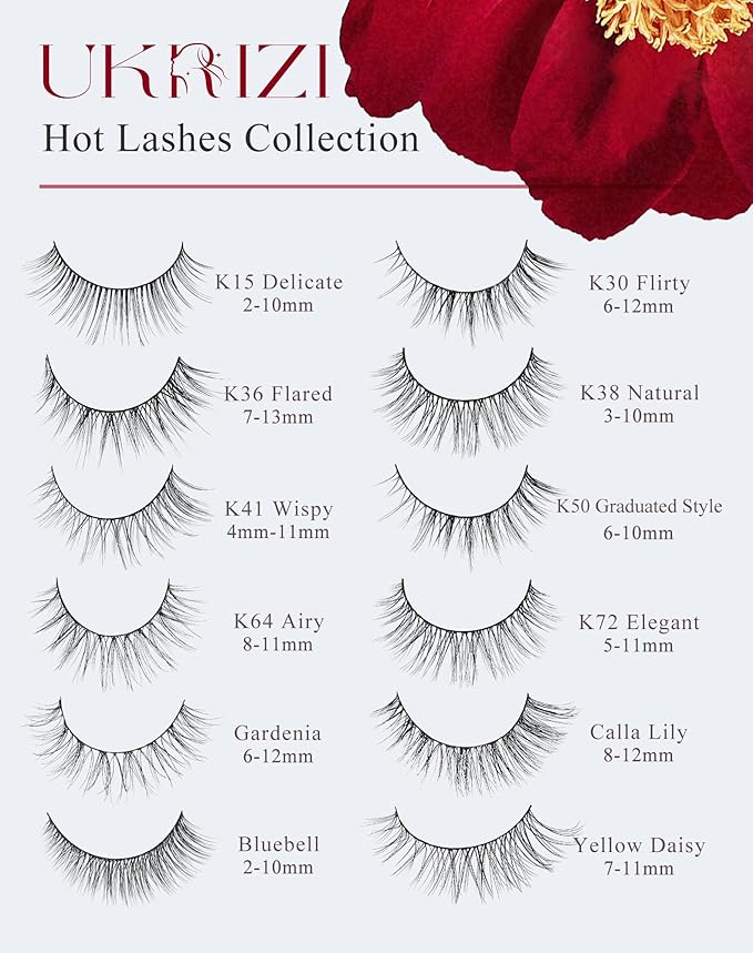 Natural Lashes Mink Natural Eyelashes False Eyelashes Natural Look False Lashes Wispy Eye Lashes Cat Eyelashes Fake Lashes KD04