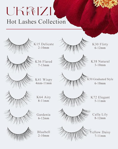 Natural Lashes Mink Natural Eyelashes False Eyelashes Natural Look False Lashes Wispy Eye Lashes Cat Eyelashes Fake Lashes KD04