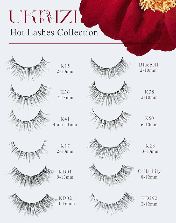 Natural Lashes Natural Eyelashes Short Eyelashes Natural Look False Eyelashes Wispy Eye Lashes 10mm Small Lashes Fake Lashes K50