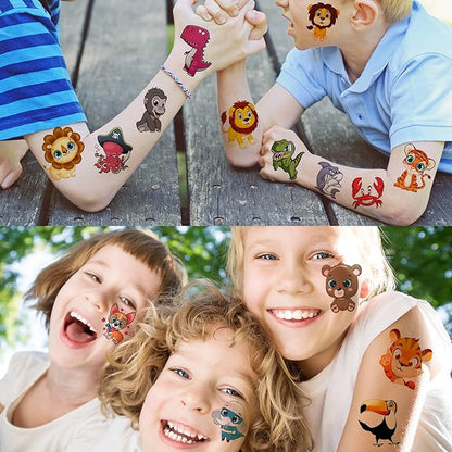 58 PCS Cartoon Unicorn Mermaid Temporary Tattoo For Kids Girls Boys, Full Arm Animals Dinosaur Car Space Monster Truck Butterfly Body Face Fake Arm Tattoos Stickers Birthday Gifts Party Supplies