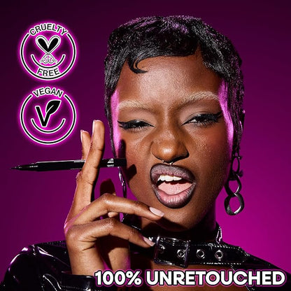 wet n wild Breakup Proof Wing Out Waterproof Liquid Eyeliner, 16-Hour Wear, Smudge-Proof & Cry-Proof, Flat Angled Brush for Precise & Bold Wings - Ultra Black