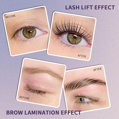 Libeauty Lash Lift Kit Individual Packets and Brow Lamination Kit - Professional Eyelash Perm for DIY at Home, Curls Up to 4 Weeks with Silicone Pads (C Shape)