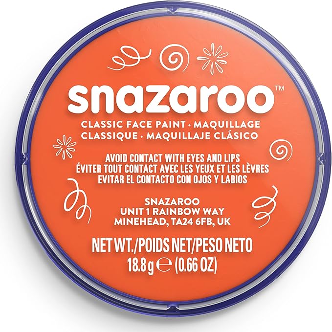 Snazaroo Classic Face and Body Paint, 18.8g (0.66-oz) Pot, Orange