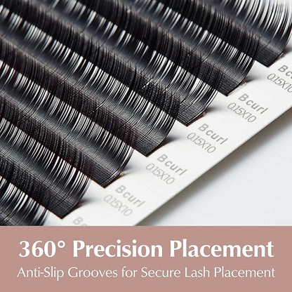 "BL BL Laser Mink Classic Synthetic Lashes, 0.15 Thickness, C Curl 11mm, Natural Semi Permanent Eyelashes, Longer-lasting Eyelash Extension Supplies"