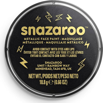 Snazaroo Metallic Face and Body Paint, 18.8g (0.66-oz) Pot, Electric Black