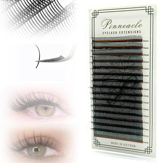 Promade Wet Narrow Fans | Premade Spikes | 5D Spike Flat Base For Wispy, Wet Mascara Lash, Anime Lash Extensions | For Professional Lash Extension | Pinneacle Handmade Lash Supply (C curl)