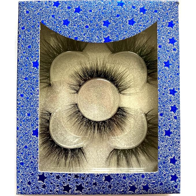 Sunniess False Eyelashes 8D Faux Mink Lashes 100% Handmade Reusable Natural Look Fake Eye lashes Cat-Eye Fluffy Wispy Lashes Dramatic Long Thick Volume Soft Lashes Packs
