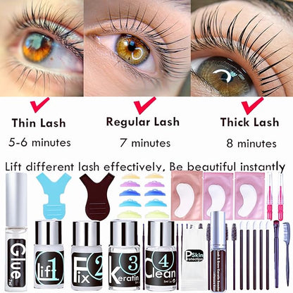 Lash Lift Brow Lamination 2 in 1, Rapid Eyelash and Eyebrow Lifting Kit, DIY Perming Lashes at Home Or Salon Usage Be Eye Voluminous for 6 Weeks about 10 Applications (5ml-Portable Lash & Brow Lift)