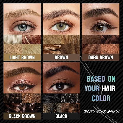 Eyebrow Pencil Brow Pen - 2-Pack 2-IN-1 Dual-Ended Eye Brow Pencils 2-Fork-Tip Microblading Eyebrow Pen for Women Waterproof Eyebrow Pen with Brow Brushes Light Brown ＆ Brown