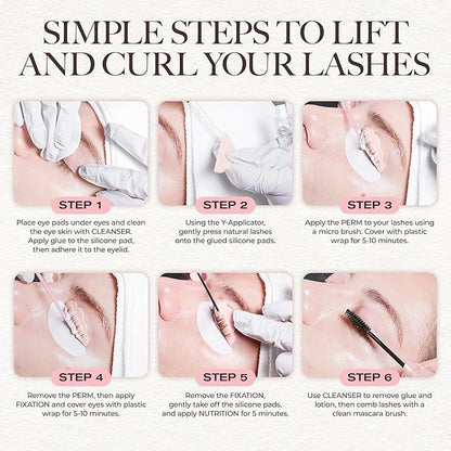 LASHVIEW Lash Lift Kit, Eyelash Perm Kit, Professional Eyelash Curling Lash Extension Set,Lash Curling, Semi-Permanent Curling Perming Wave Suitable For Salon